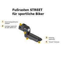 Fußrasten STREET ohne Ausleger Fahrer