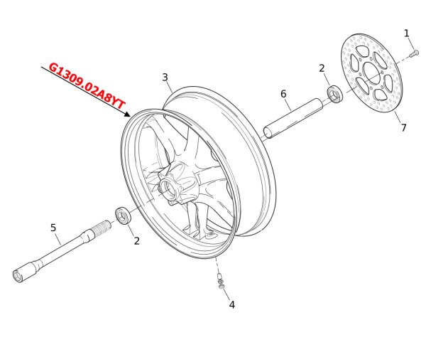 Hinterrad Buell XB9/12 und 1125R/CR, Designer/Vilian Black