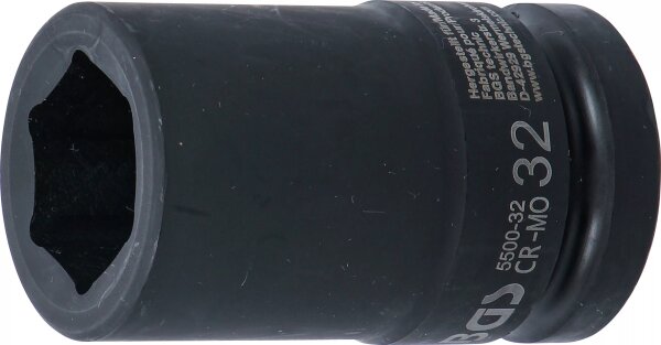 Kraft-Nuß Sechskant, tief, Antrieb 1", SW 32 mm
