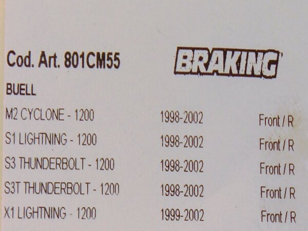 Braking Bremsbel&auml;ge vorn f&uuml;r Buell Rohrrahmen ab 1998