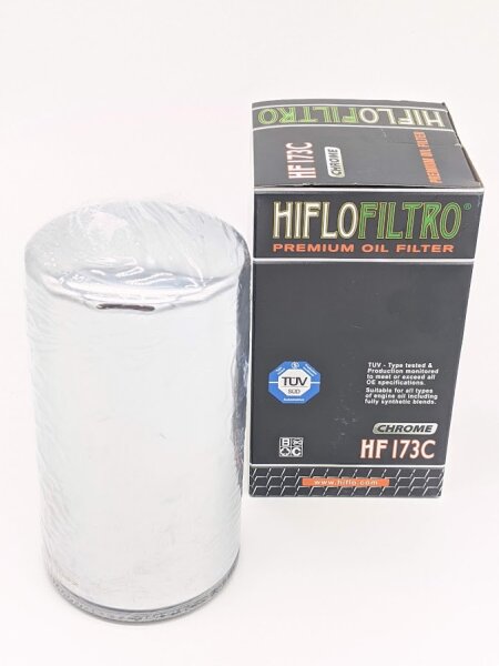 HIFLO Ölfilter Buell  S1, S3, M2, X1, lang, chrom (alle Rohrrahmenmodelle)