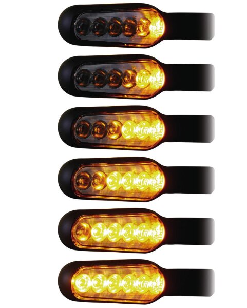LED-Blinker Lauflicht, schwarzes Metallgeh&auml;use, E-Nr.