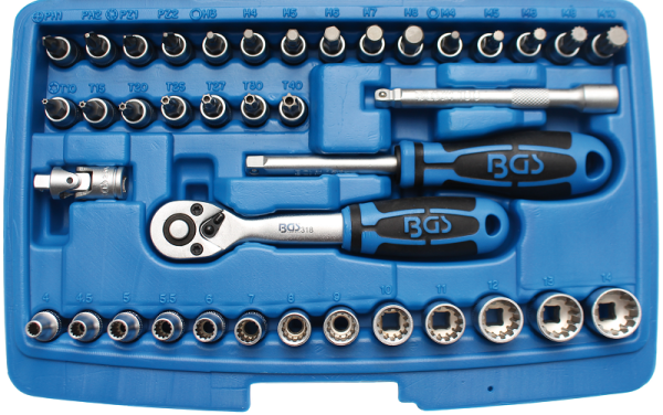 Steckschlüssel-Satz Gear Lock, Antrieb 1/4", 39-tlg.