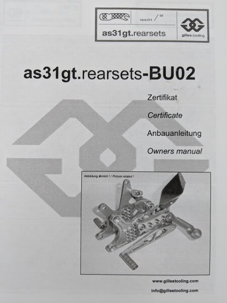 Gilles Fu&szlig;rasten Buell XB S- und R Modelle