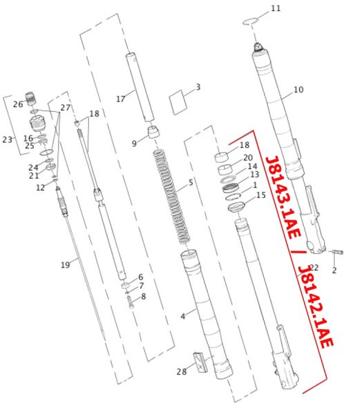 Gleitrohr, 41mm Scg/Low, rechts