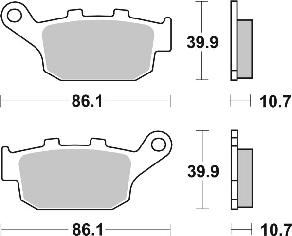 SBS Bremsbel&auml;ge hinten, XB&amp;RR ab &acute;98, Street Ceramic
