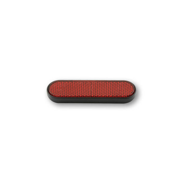 Reflektor oval/gebogen, mit selbstklebender Folie, E-geprüft, rot 100x28 mm