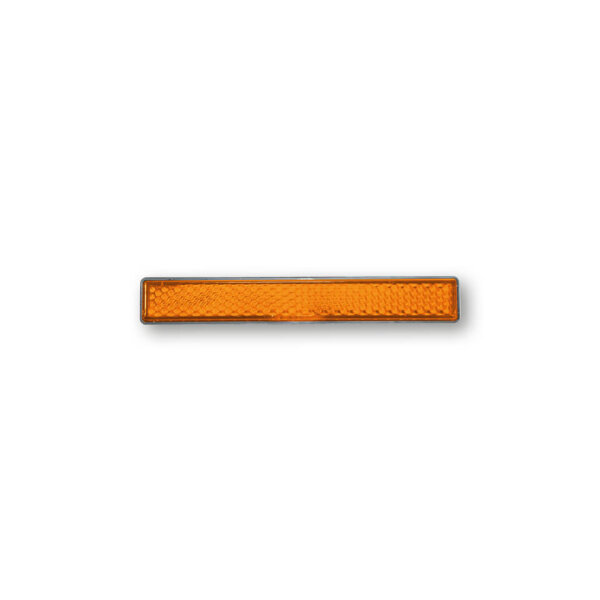 Reflektor eckig, orange mit M5 Gewindebolzen, E-gepr&uuml;ft, 103 x 16 mm.
